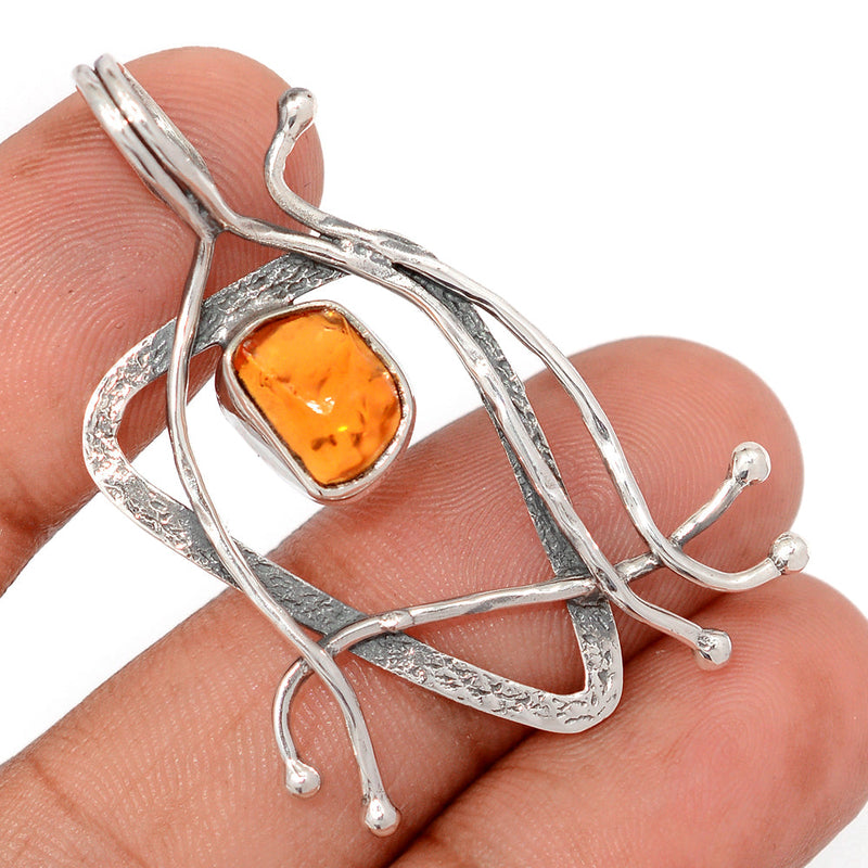 1.8" Designer - Citrine Rough Pendants - DSNP2410
