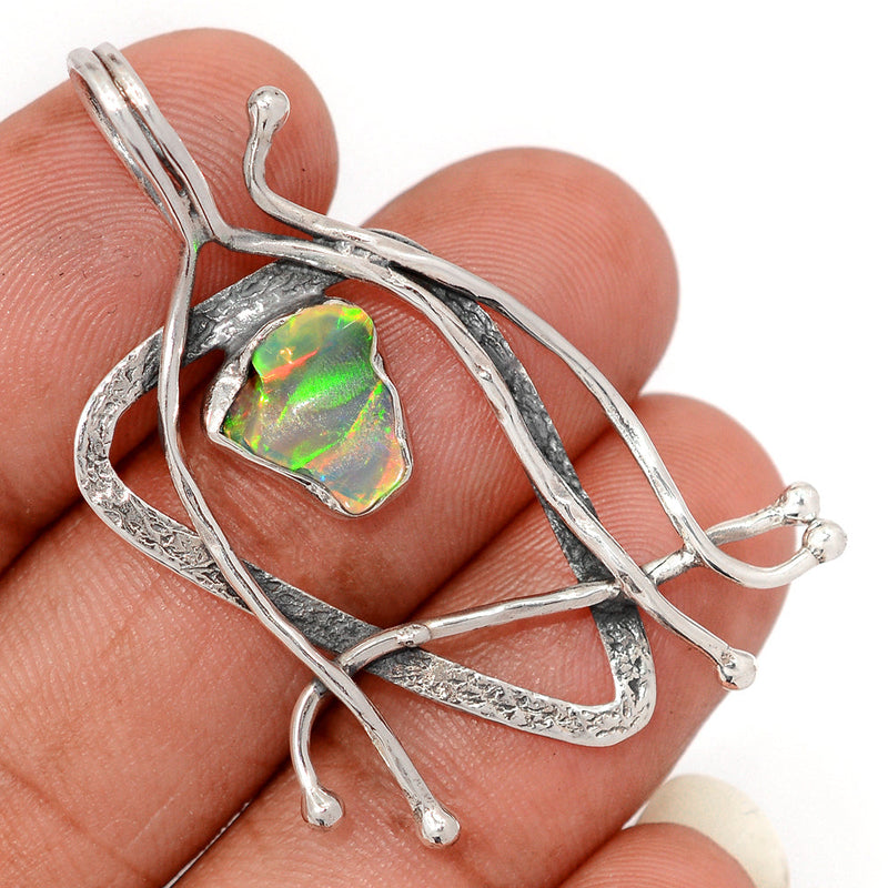 1.8" Designer - Ethiopian Opal Polish Rough Pendants - DSNP2424