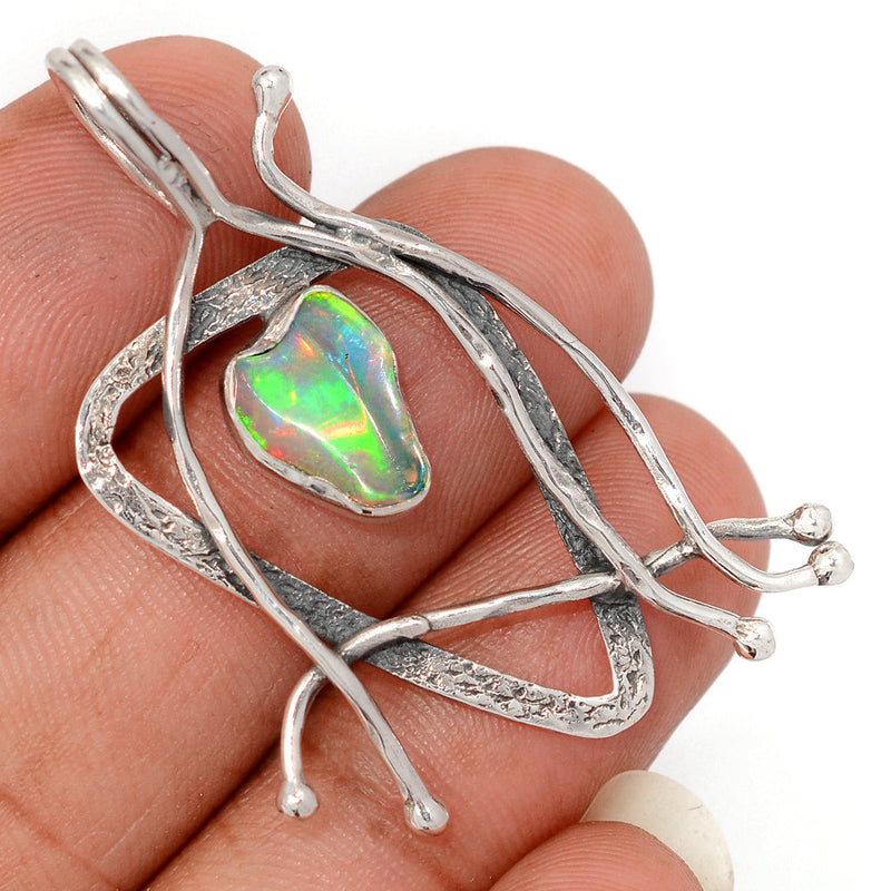 1.8" Designer - Ethiopian Opal Polish Rough Pendants - DSNP2425