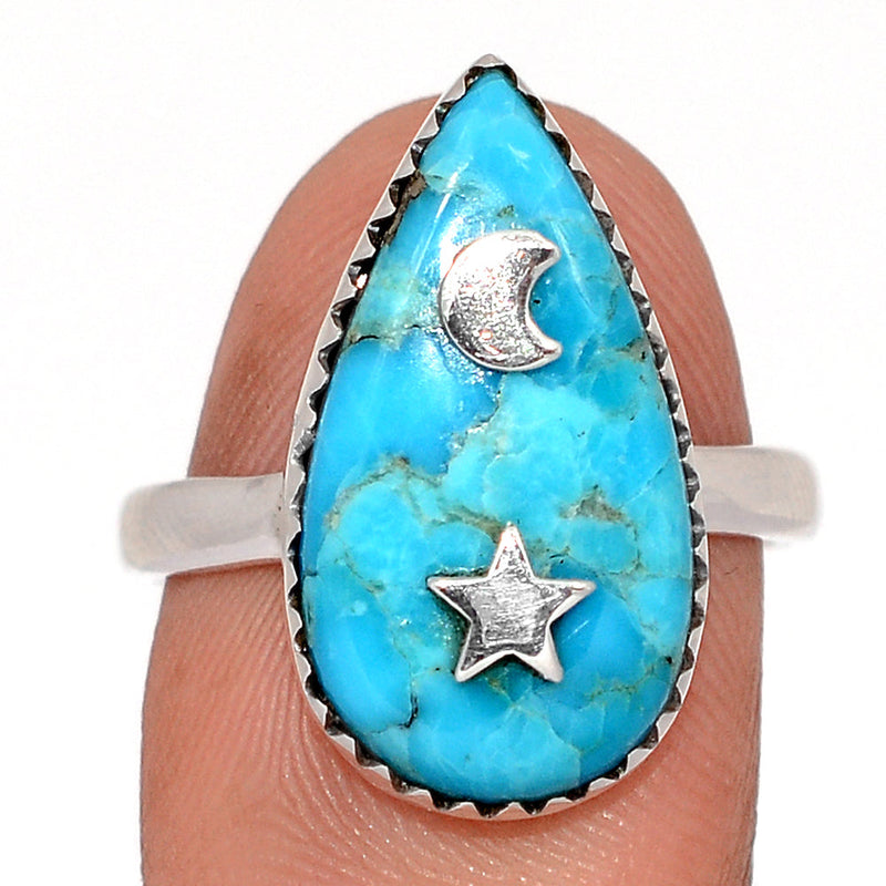Moon & Star - Blue Mohave Turquoise Rings - DSNR197