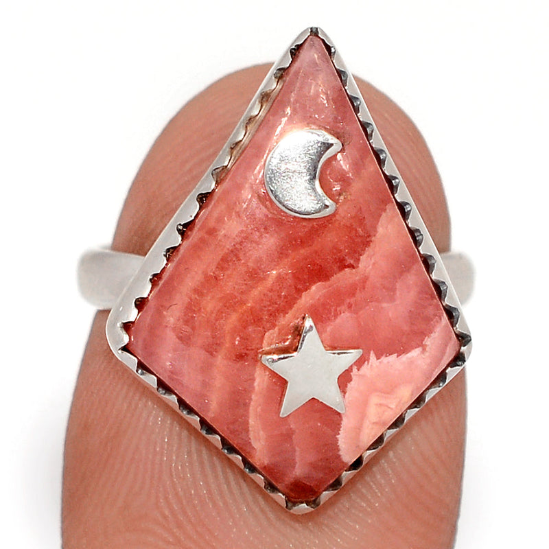 Moon & Star - Rhodochrosite Rings - DSNR201