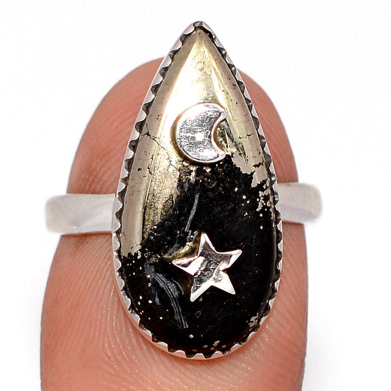 Moon & Star - Pyrite In Magnetite (Healer&