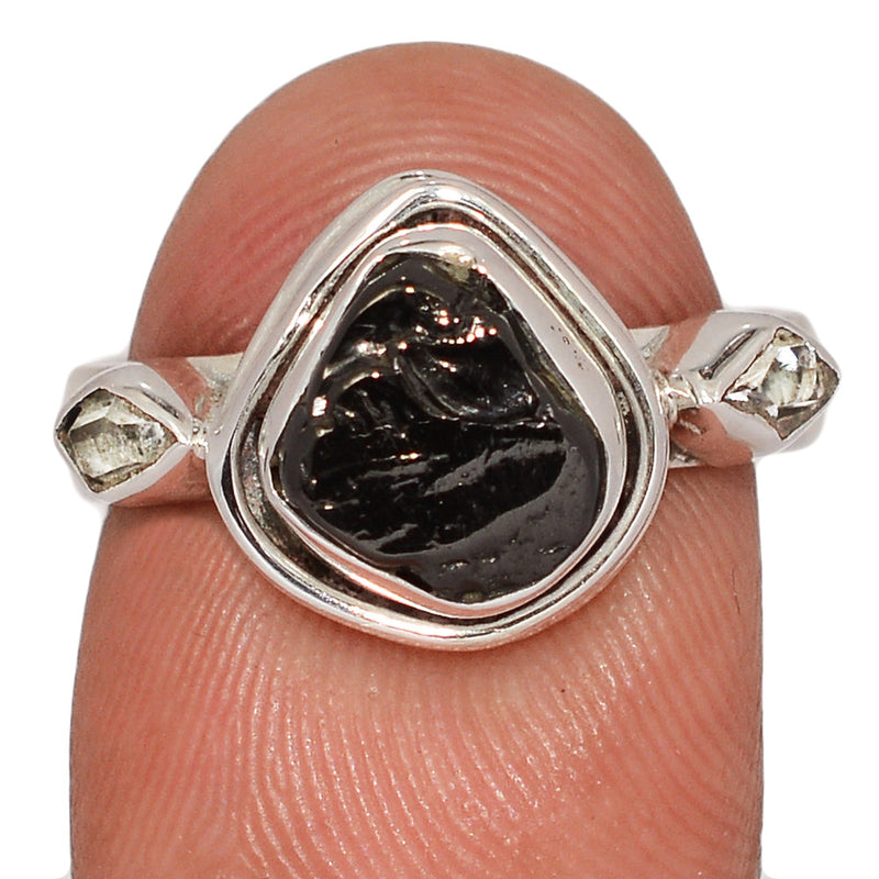 Designer - Elite Shungite & Herkimer Diamond Rings - DSNR210