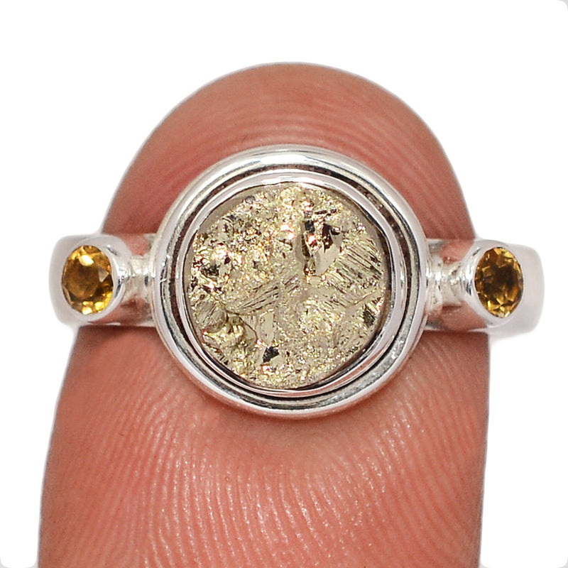 Designer - Mexican Golden Pyrite & Citrine Rings - DSNR211