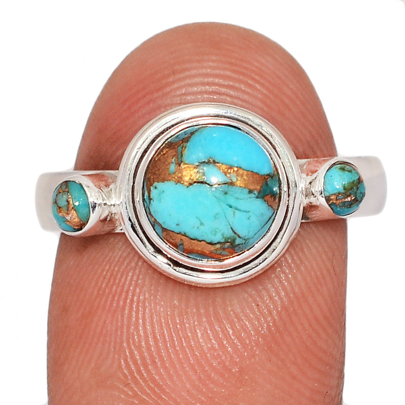 Designer - Copper Blue Turquoise Rings - DSNR214