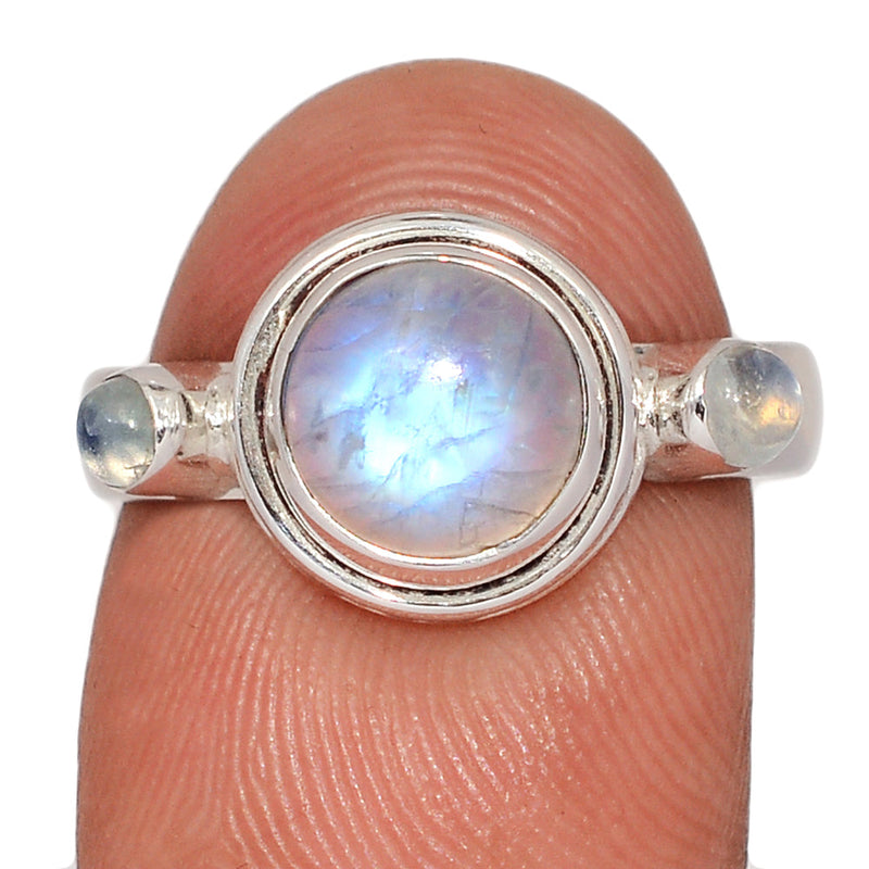 Designer - Rainbow Moonstone Rings - DSNR217