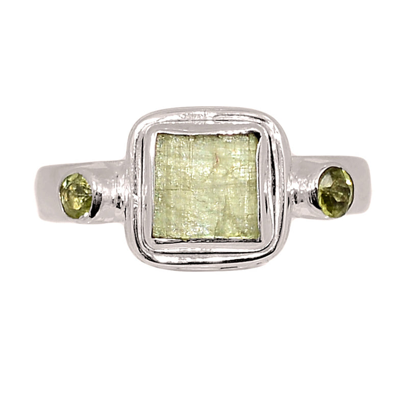 Designer - Green Kyanite Rough & Peridot Rings - DSNR221