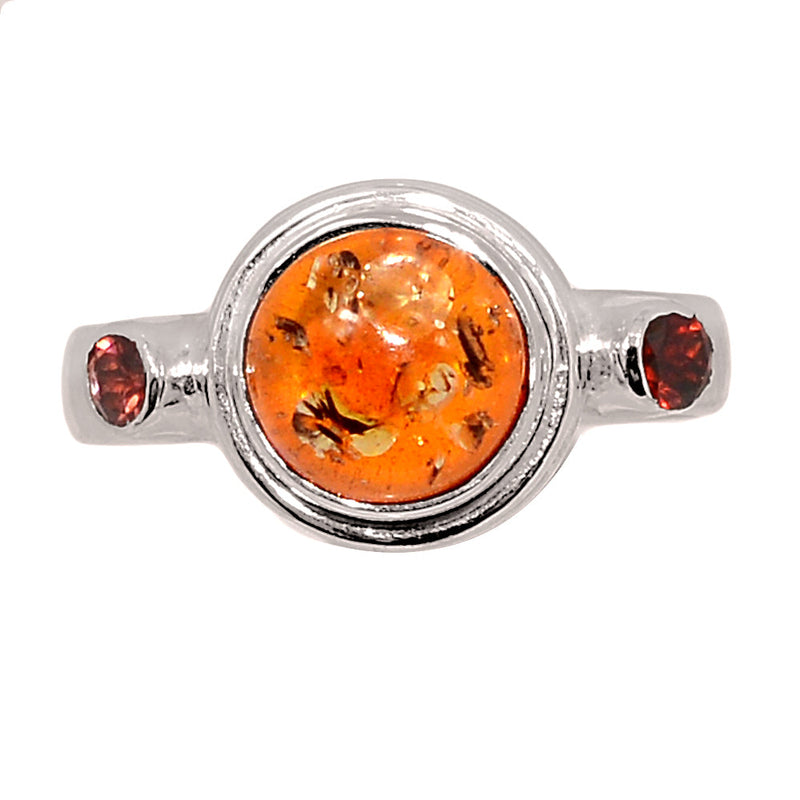 Designer - Amber & Garnet Rings - DSNR229