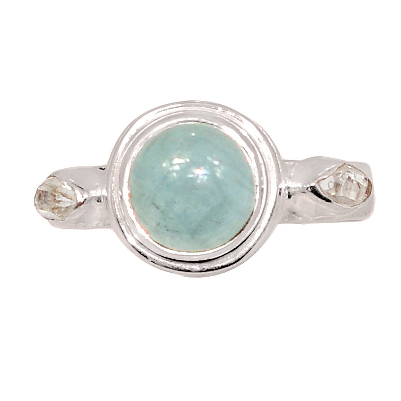 Designer - Aquamarine & Herkimer Diamond Rings - DSNR231