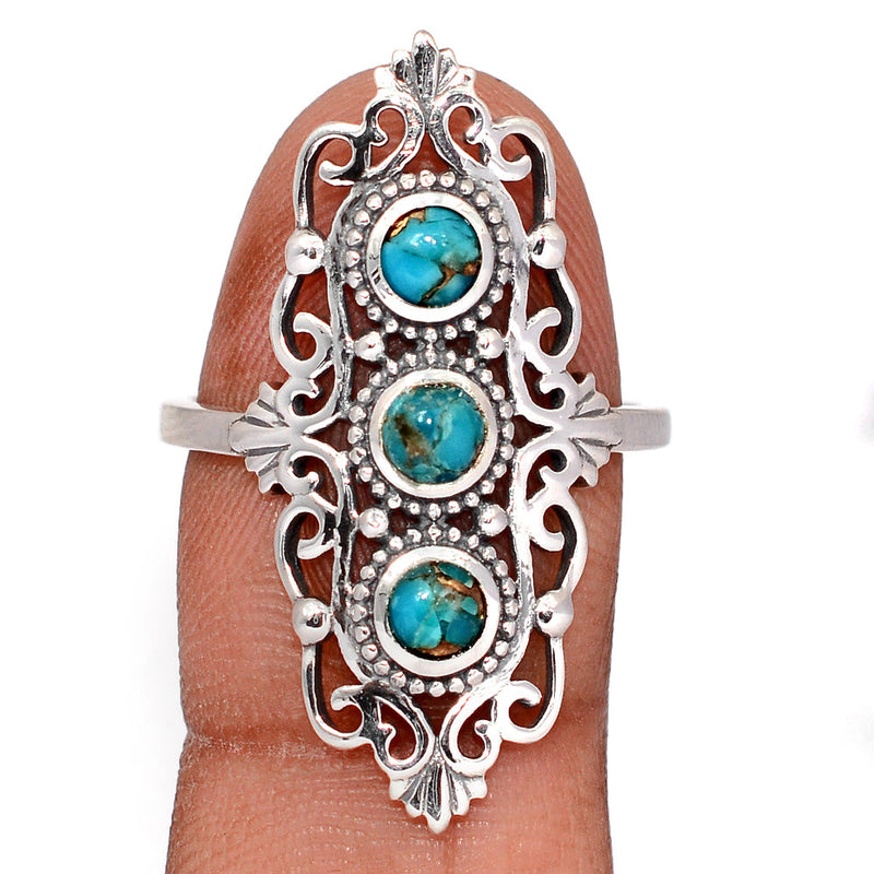 Southwest - Copper Blue Turquoise Rings - DSNR247