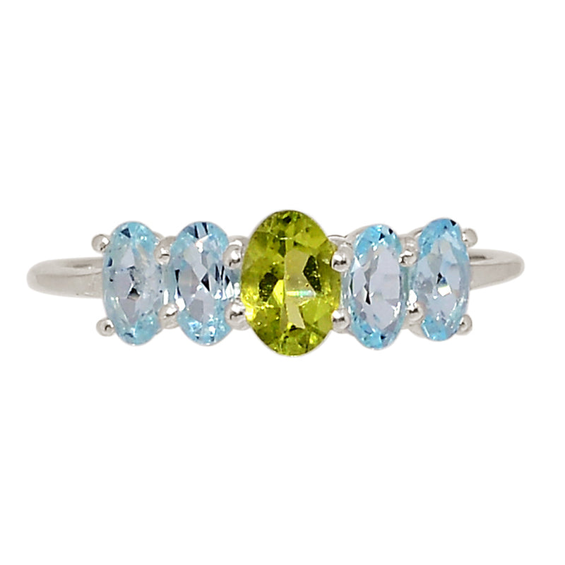 Designer - Peridot & Blue Topaz Ring - DSNR300