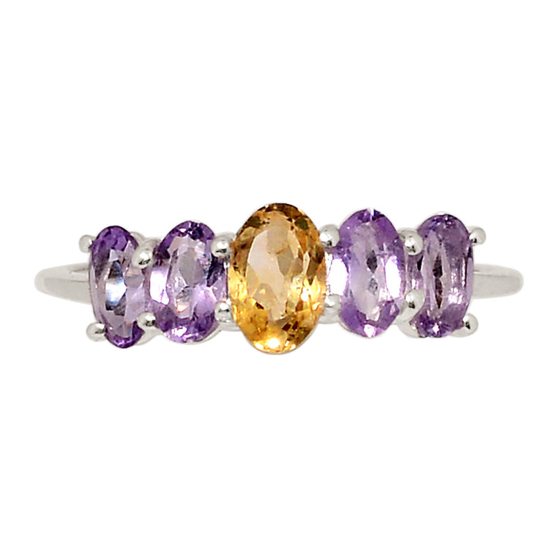Designer - Citrine & Amethyst Ring - DSNR328