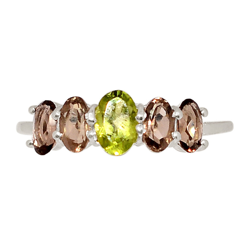 Designer - Peridot & Smokey Topaz Ring - DSNR337