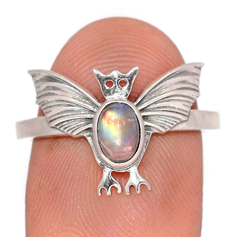 Bat - Rainbow Moonstone Ring - DSNR87