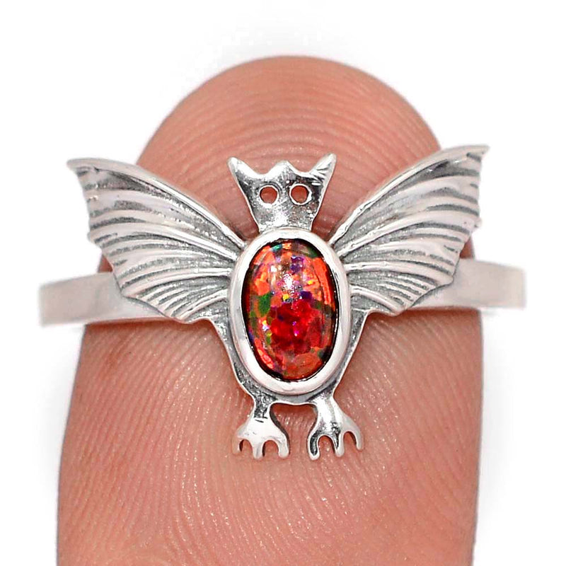 Bat - Lab Grown Fire Opal Ring - DSNR97