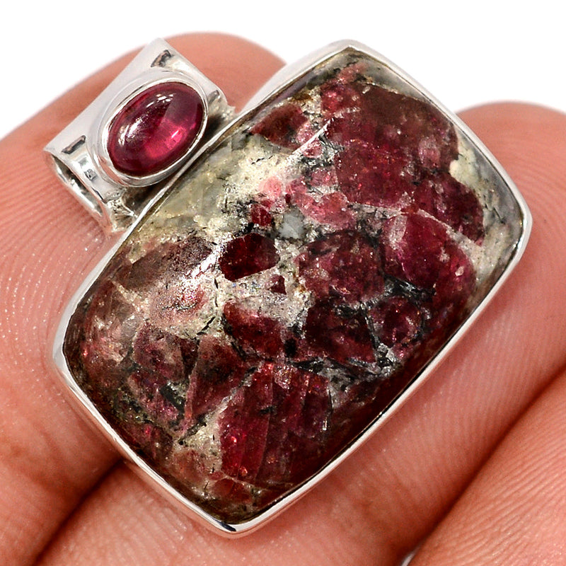 1" Eudialyte & Garnet Cabochon Pendants - EDLP1238
