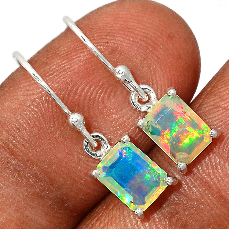 1" Claw - Ethiopian Opal Faceted Earrings - EOFE217