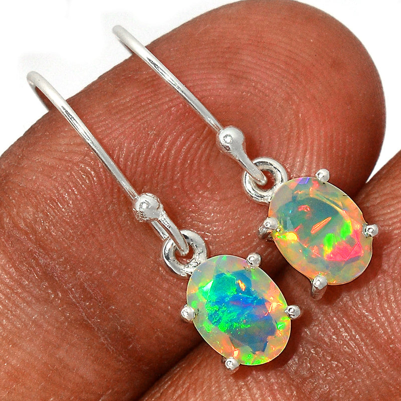 1" Claw - Ethiopian Opal Faceted Earrings - EOFE220
