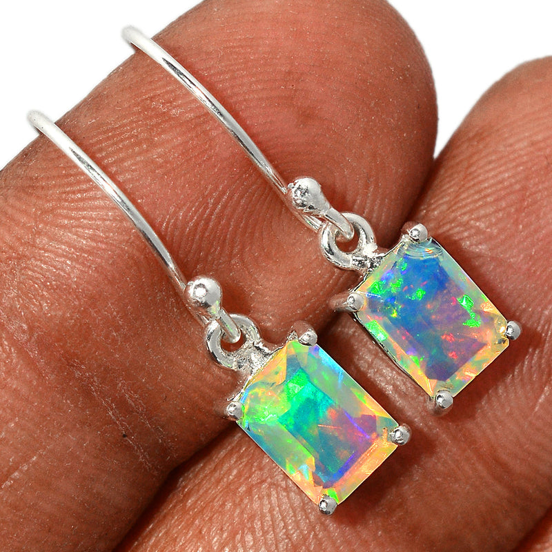 1" Claw - Ethiopian Opal Faceted Earrings - EOFE243