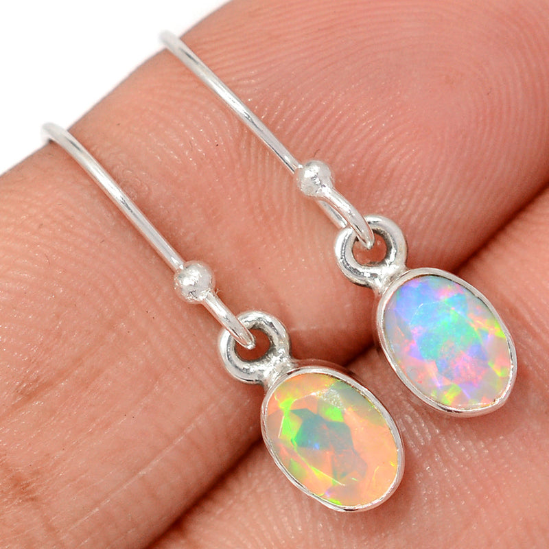 1" Ethiopian Opal Faceted Earrings - EOFE285