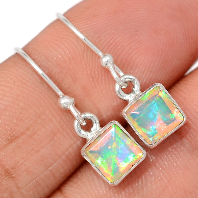 1" Ethiopian Opal Faceted Earrings - EOFE291