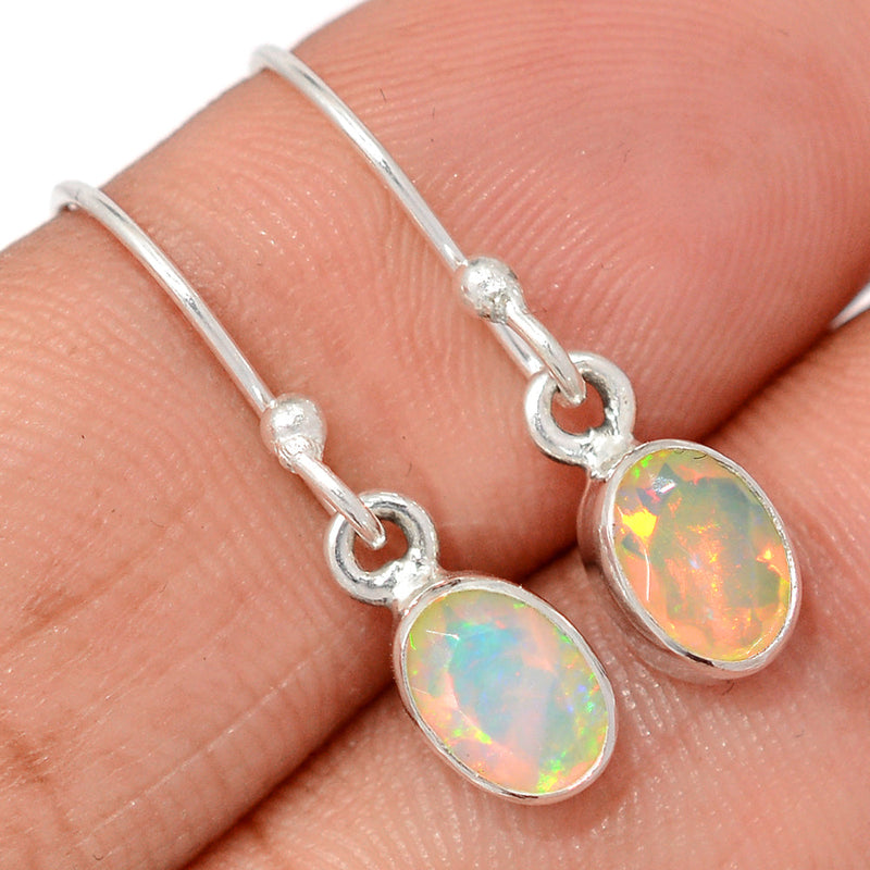 1" Ethiopian Opal Faceted Earrings - EOFE296