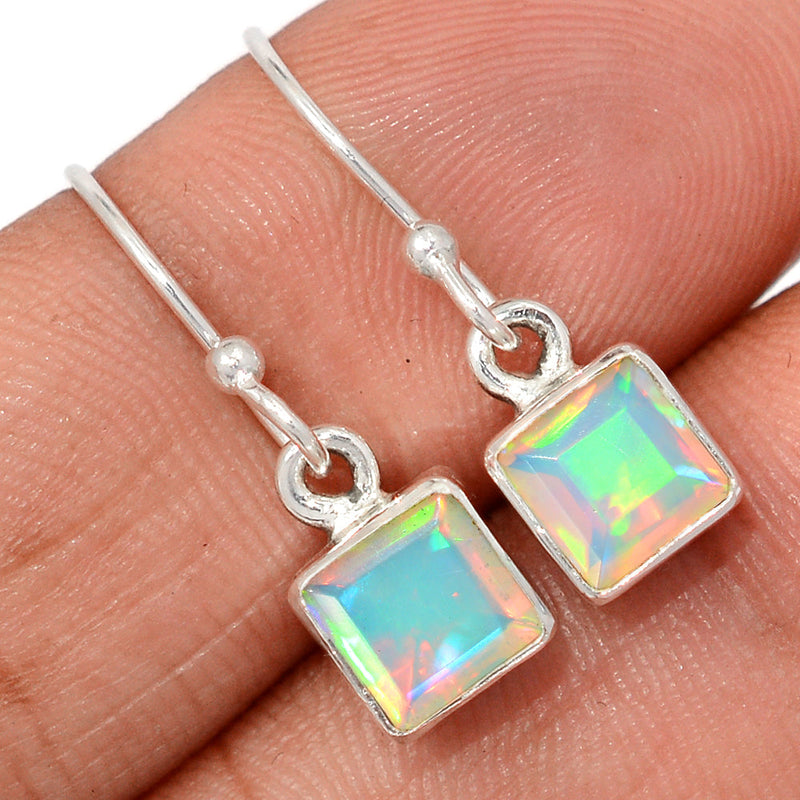 1" Ethiopian Opal Faceted Earrings - EOFE317