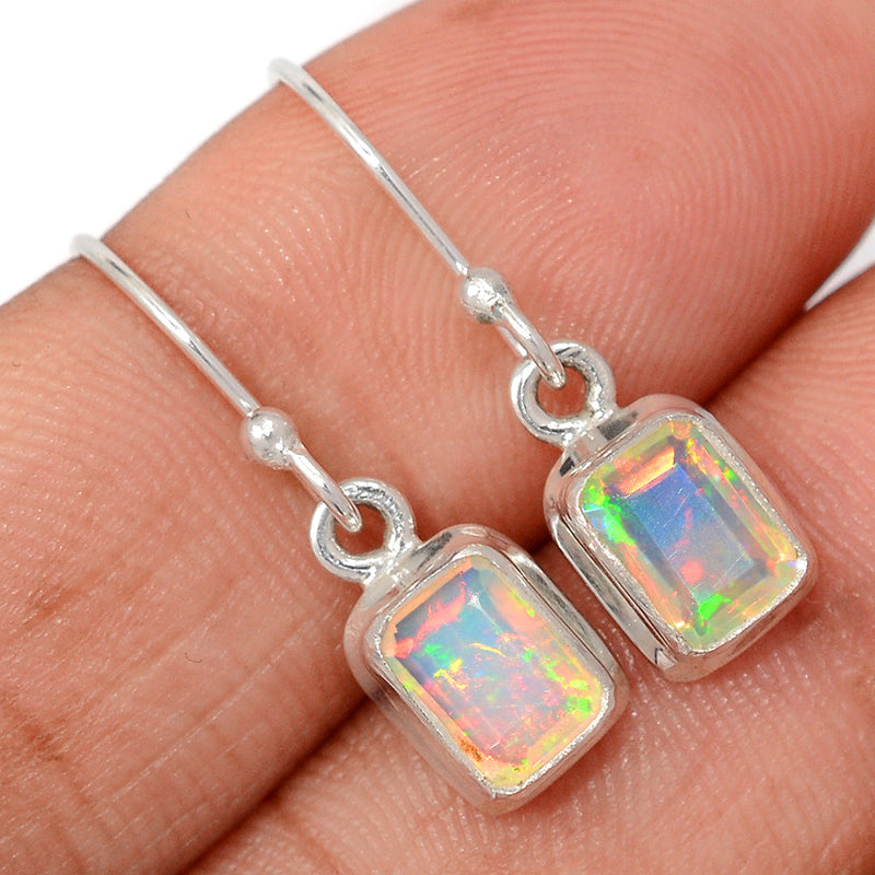 1.1" Ethiopian Opal Faceted Earrings - EOFE328