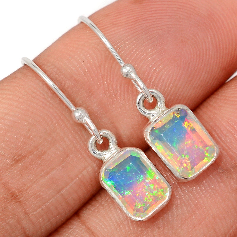 1.1" Ethiopian Opal Faceted Earrings - EOFE332