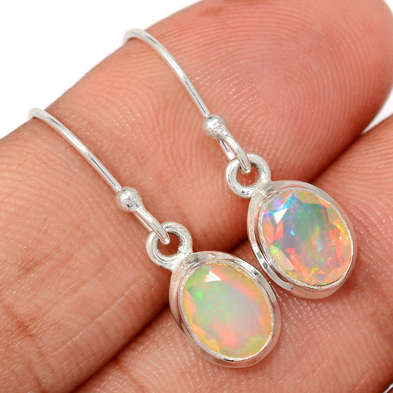 1.1" Ethiopian Opal Faceted Earrings - EOFE335