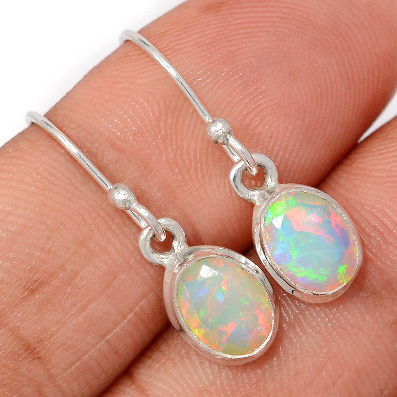 1.1" Ethiopian Opal Faceted Earrings - EOFE340
