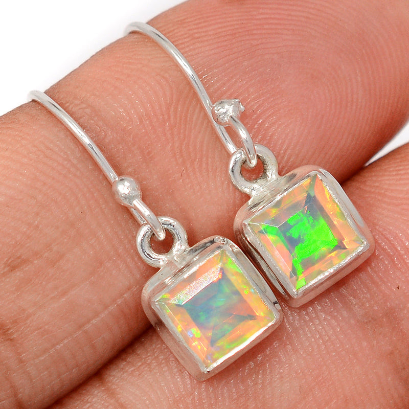 1" Ethiopian Opal Faceted Earrings - EOFE343