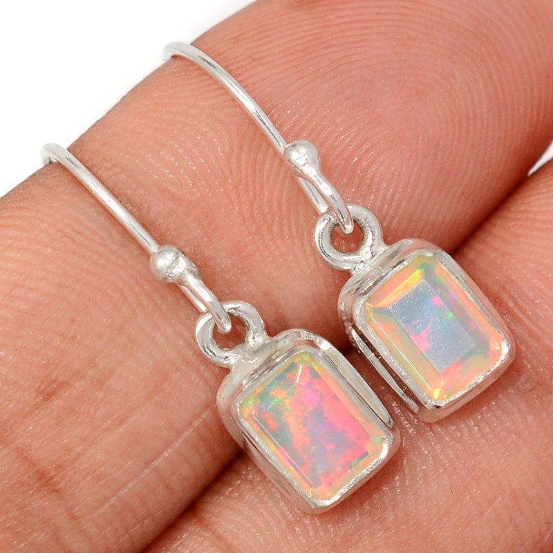1.1" Ethiopian Opal Faceted Earrings - EOFE344
