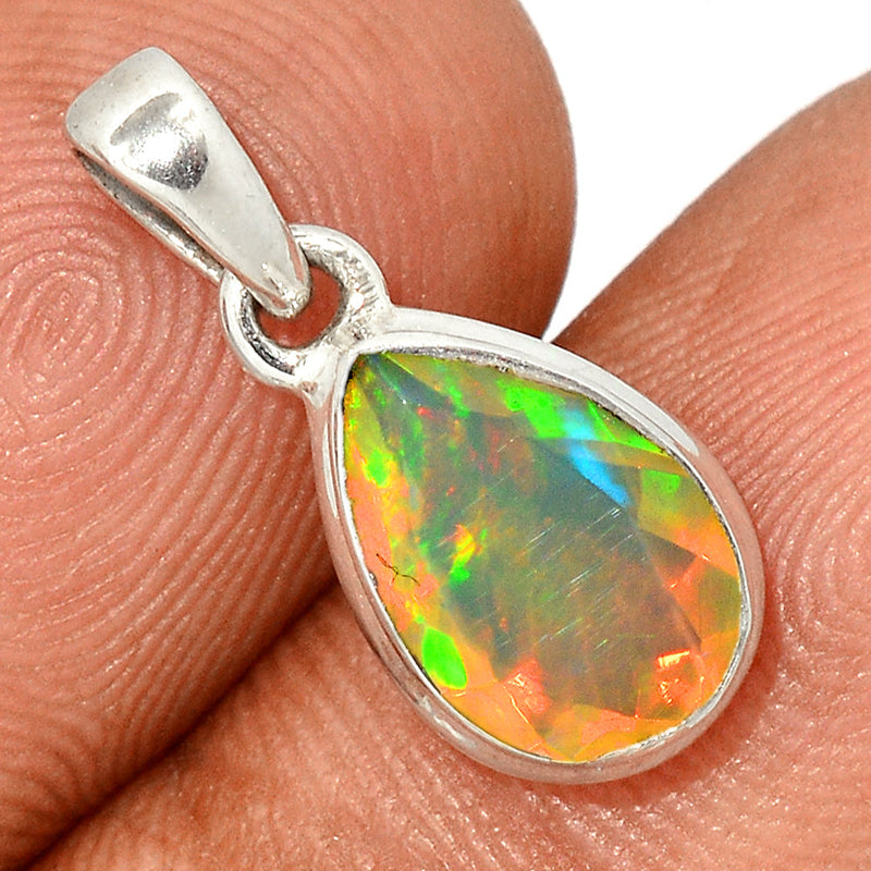 0.7" Ethiopian Opal Faceted Pendants - EOFP1826
