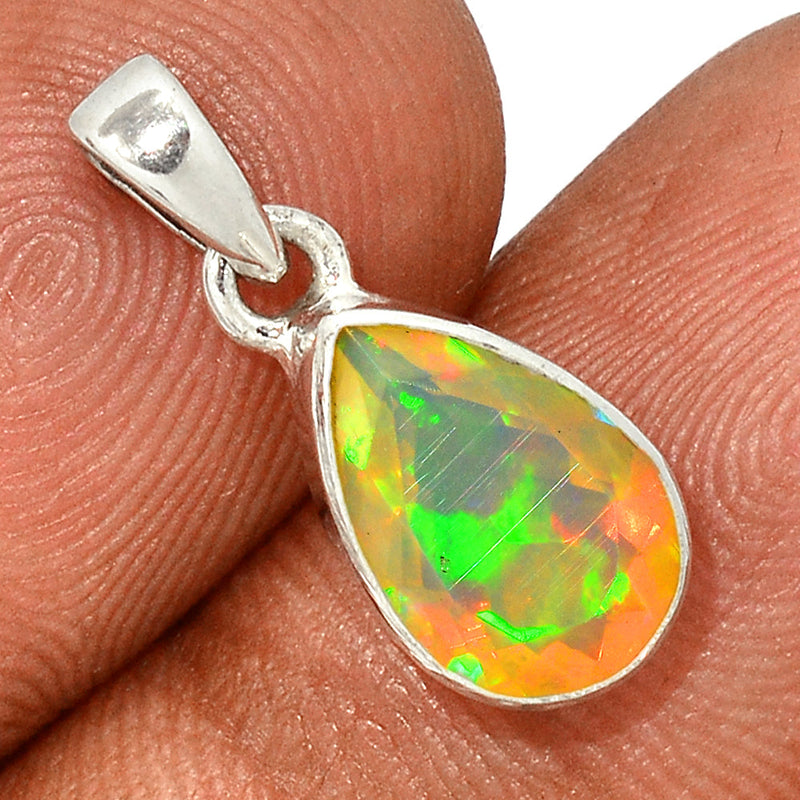 0.7" Ethiopian Opal Faceted Pendants - EOFP1830
