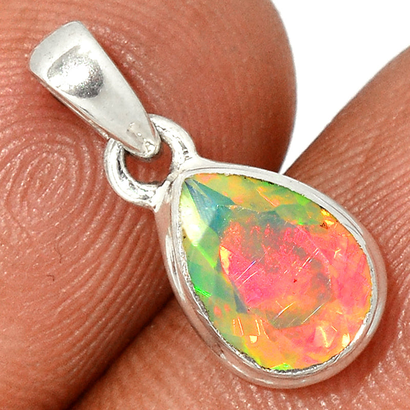 0.7" Ethiopian Opal Faceted Pendants - EOFP1842