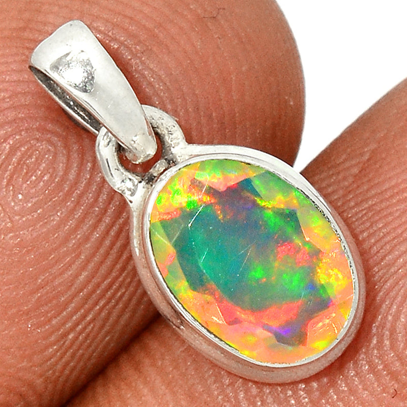 0.7" Ethiopian Opal Faceted Pendants - EOFP1843