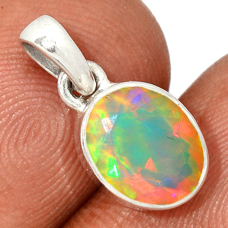 0.7" Ethiopian Opal Faceted Pendants - EOFP1851