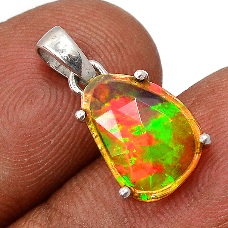 0.7" Claw - Ethiopian Opal Faceted Pendants - EOFP1854