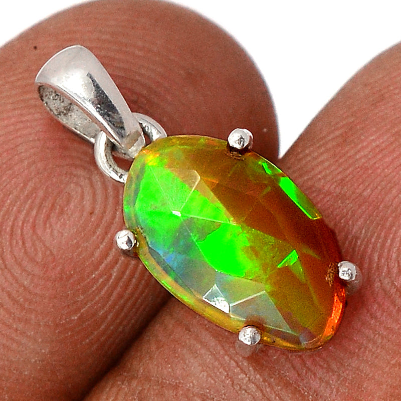 0.8" Claw - Ethiopian Opal Faceted Pendants - EOFP1855