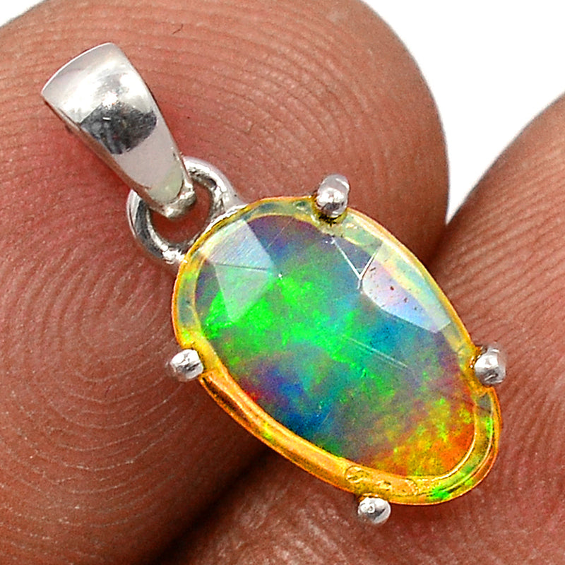 0.7" Claw - Ethiopian Opal Faceted Pendants - EOFP1862