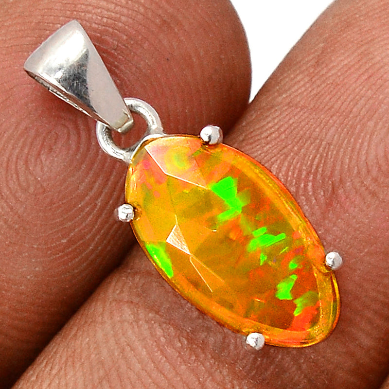0.8" Claw - Ethiopian Opal Faceted Pendants - EOFP1867