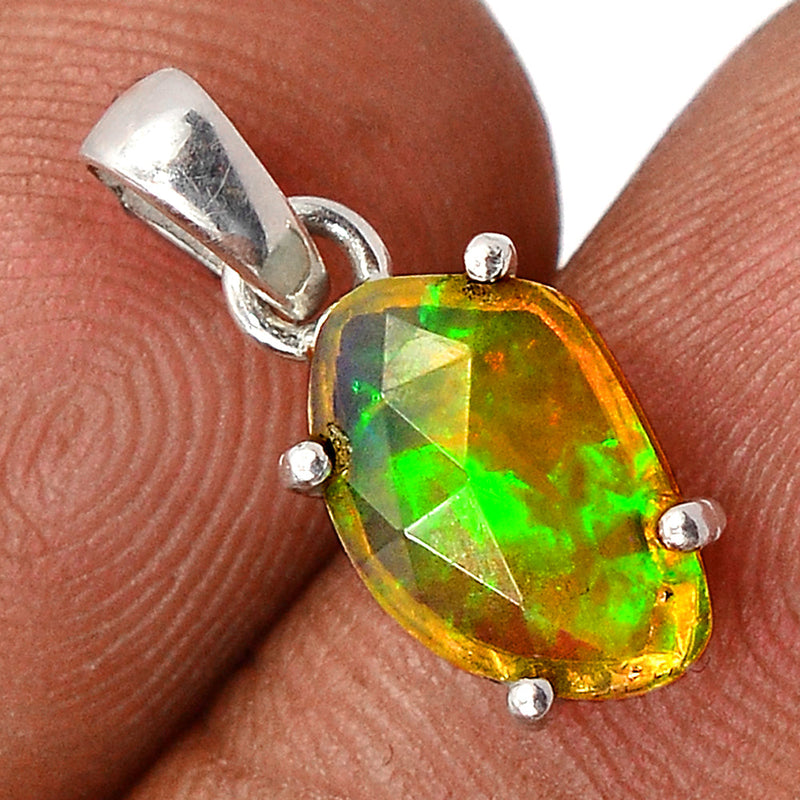 0.7" Claw - Ethiopian Opal Faceted Pendants - EOFP1869