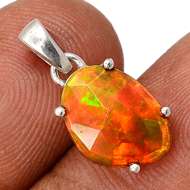 0.7" Claw - Ethiopian Opal Faceted Pendants - EOFP1870