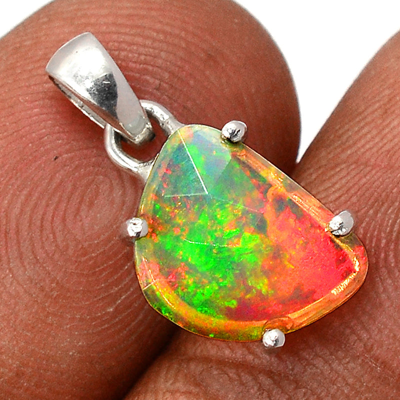0.7" Claw - Ethiopian Opal Faceted Pendants - EOFP1877