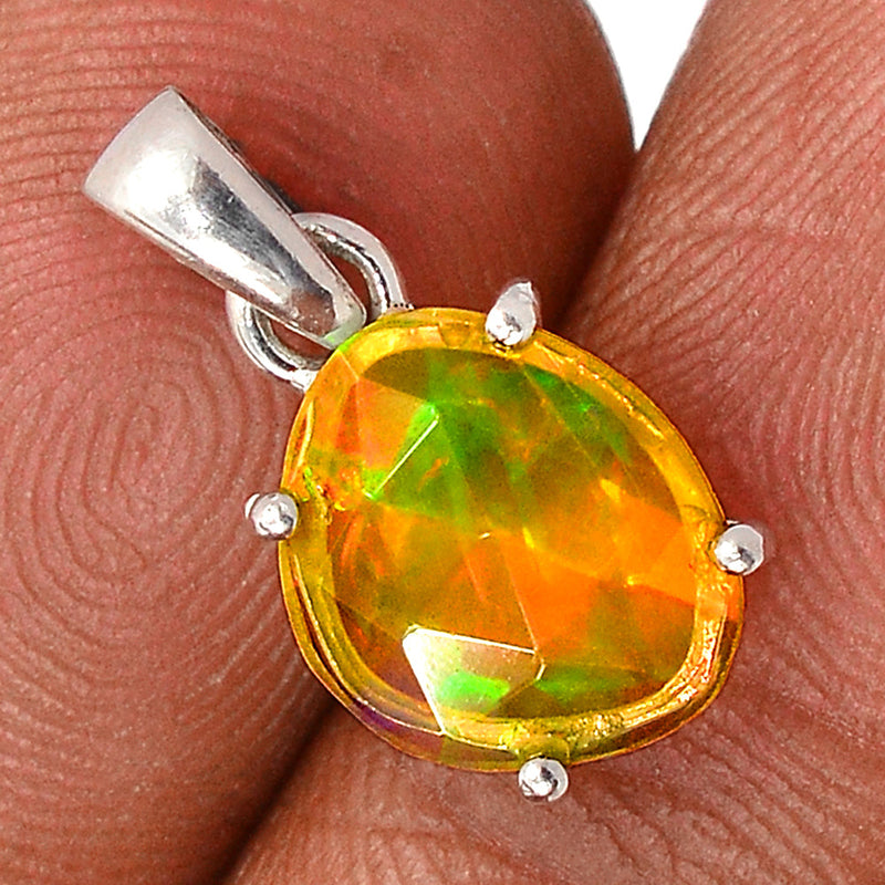 0.7" Claw - Ethiopian Opal Faceted Pendants - EOFP1884
