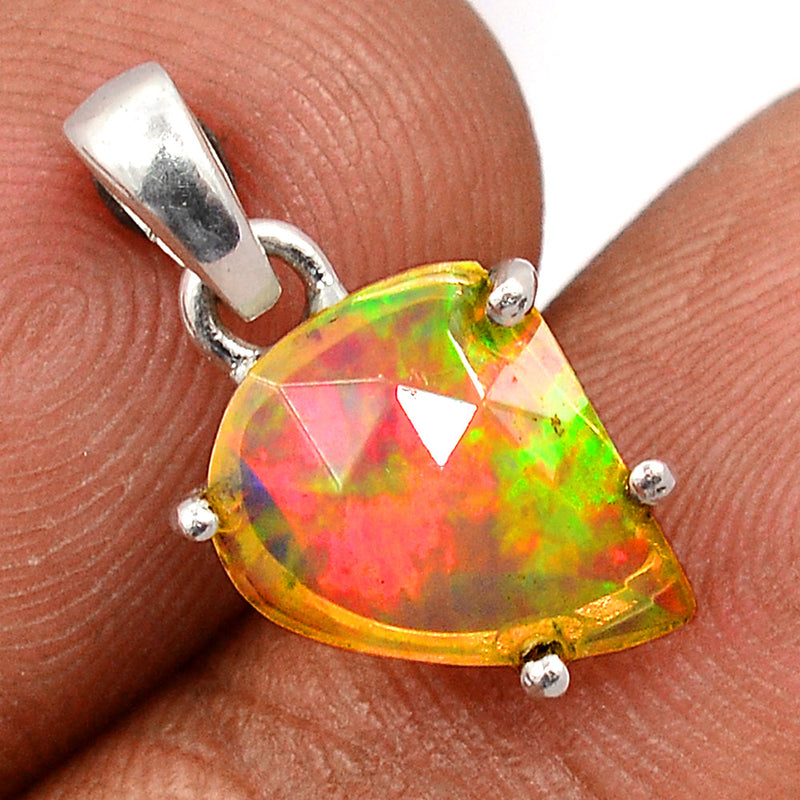 0.7" Claw - Ethiopian Opal Faceted Pendants - EOFP1885