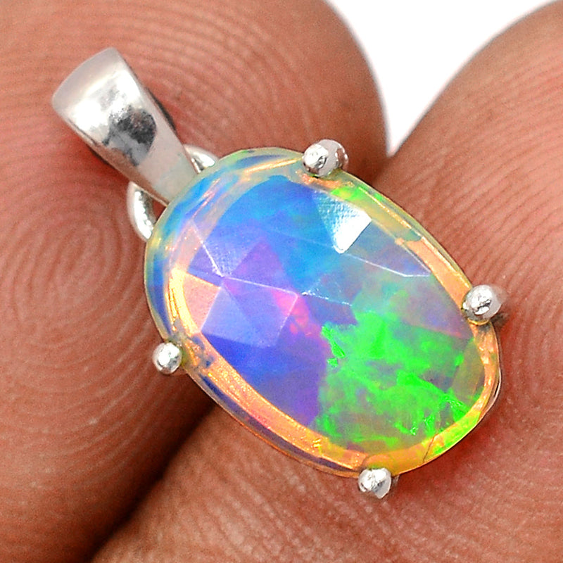 0.7" Claw - Ethiopian Opal Faceted Pendants - EOFP1887