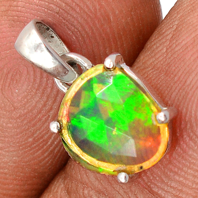 0.7" Claw - Ethiopian Opal Faceted Pendants - EOFP1891