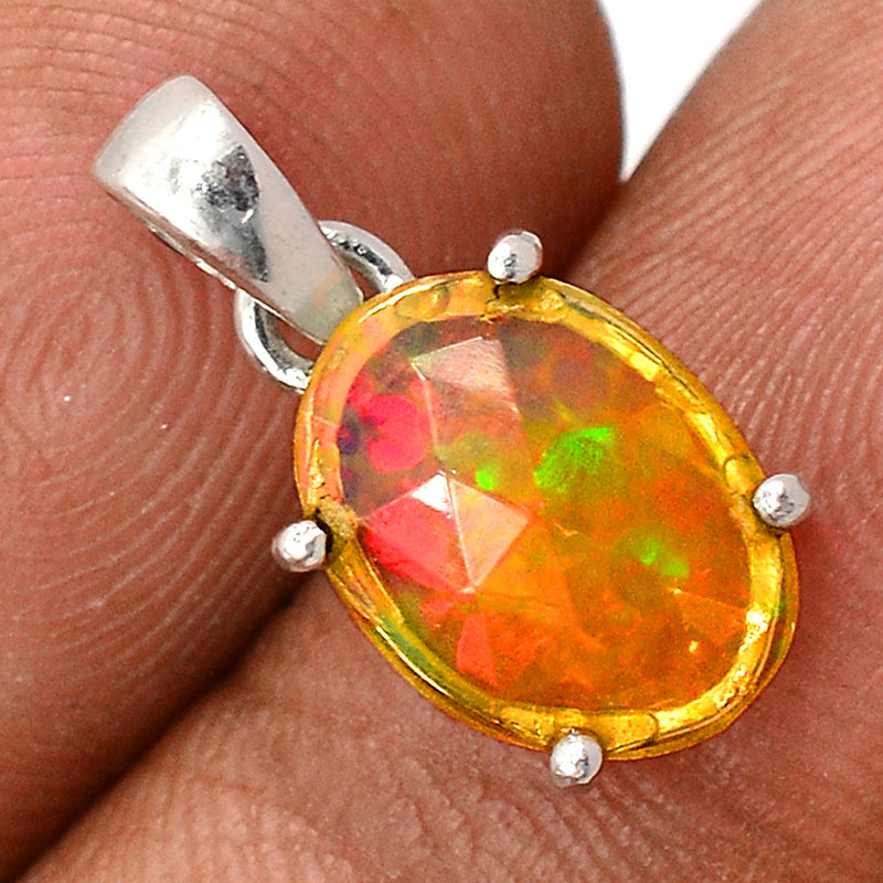 0.7" Claw - Ethiopian Opal Faceted Pendants - EOFP1894